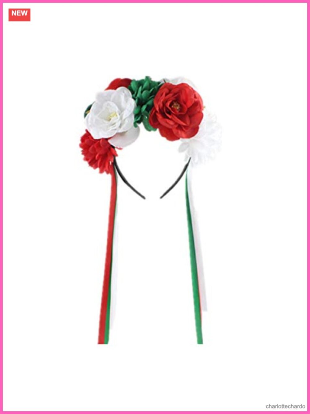 Fabric Flower Crown Headband Day of the Dead Festival Headpiece
